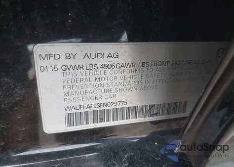 2015 Audi A4 2.0T Premium from USA, damaged, VIN WAUFFAFL3FN029775